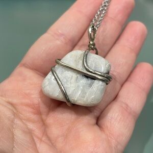 Rainbow Moonstone Crystal Necklace